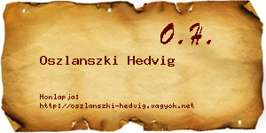 Oszlanszki Hedvig névjegykártya